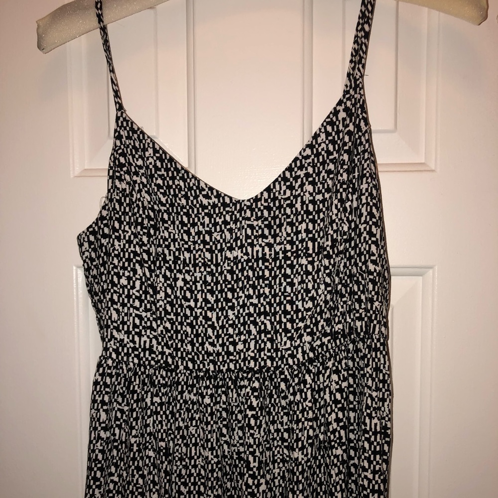 A black and white, spaghetti strap, maxi dress!